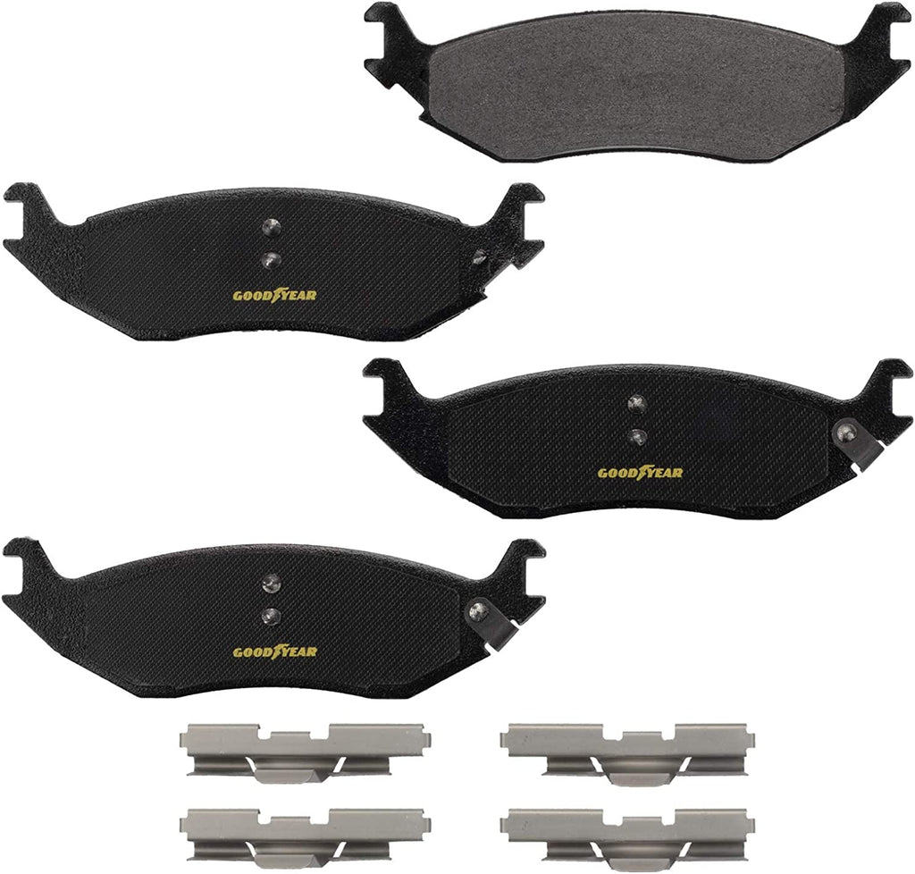 Goodyear anti Ox Polished Rear Brake Kits Rotors Carbon-Ceramic Pads for Dodge & More PRK42674R