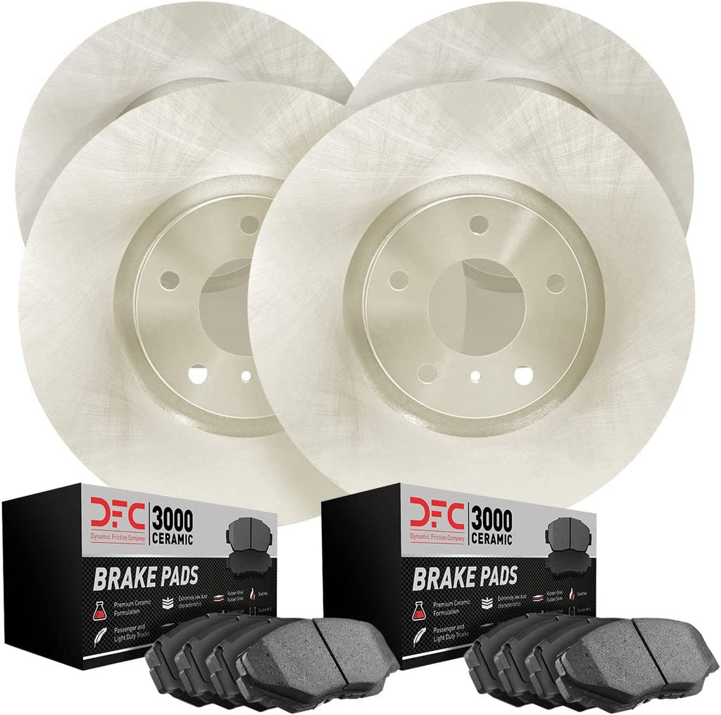 Front Rear Brake Rotors with 3000 Series Ceramic Brake Pads 6304-13023