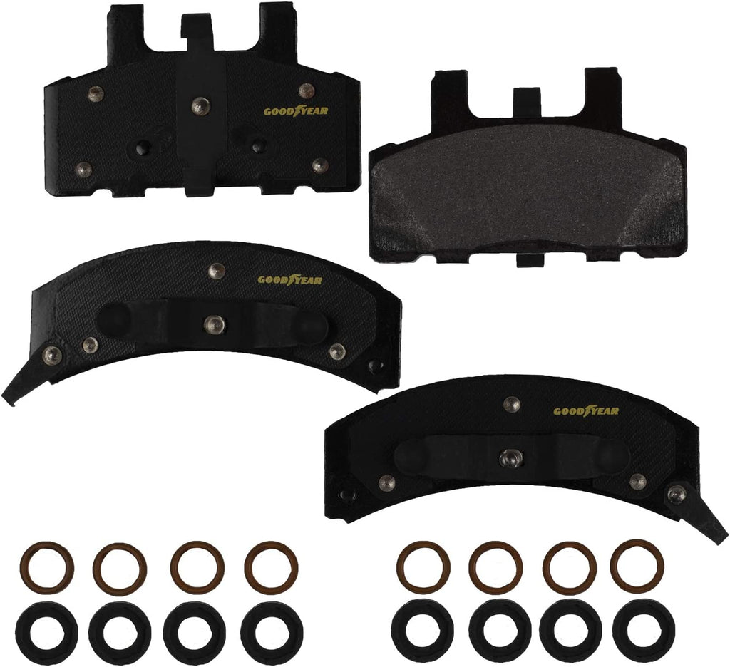 GYD369 Automotive Carbon Ceramic Truck and SUV Front Brake Pads and 214476GY Antiox Automotive Vehicle Vented Front Brake Rotor (2 Pack)