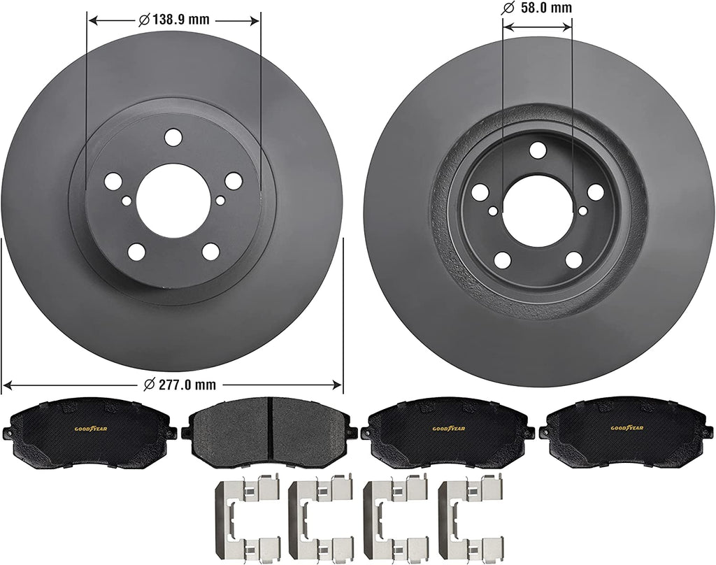 Front Brake Rotor Carbon-Ceramic Pad Kit for Saab 9-2X Subaru BRZ Impreza Legacy