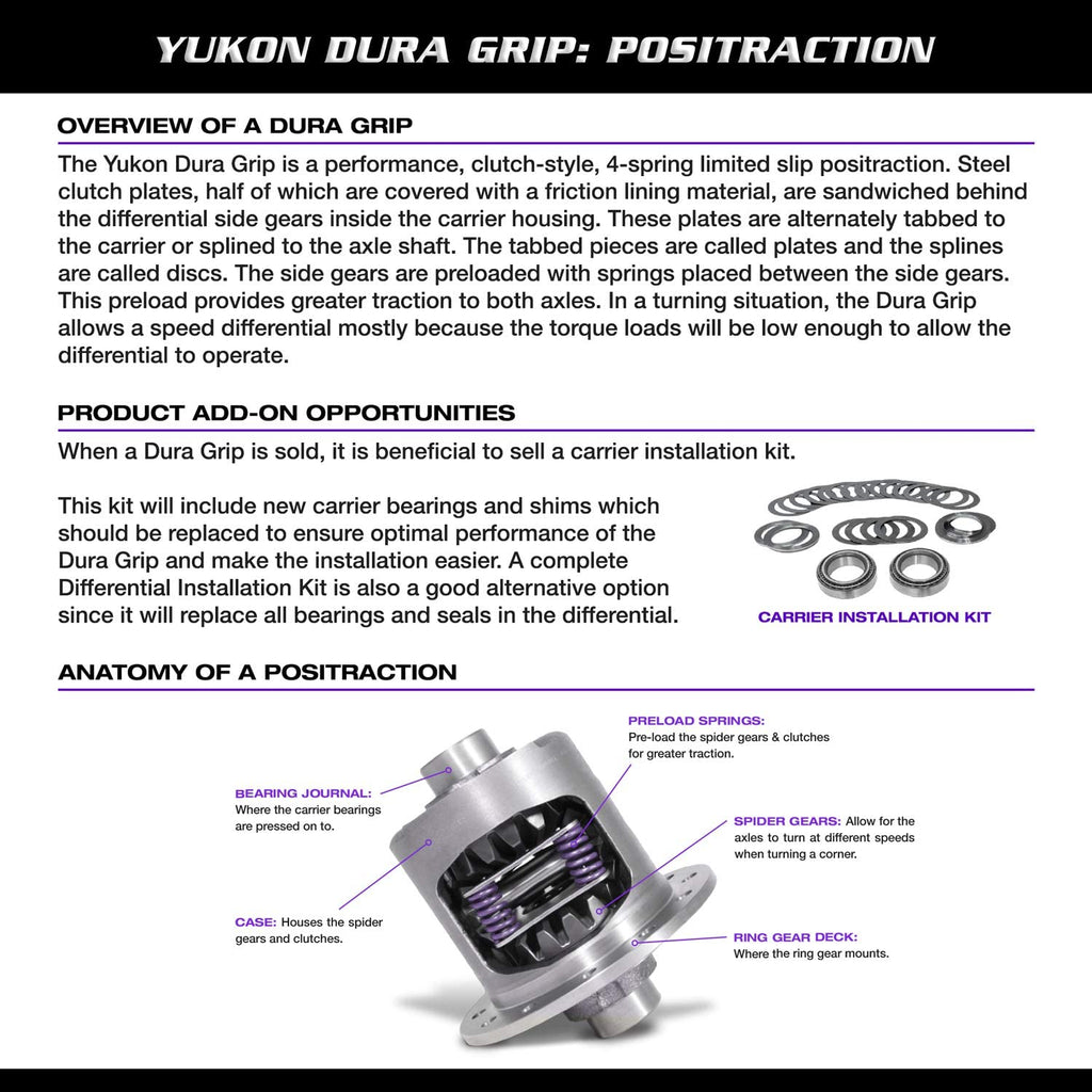 Yukon Gear YDGD80-3-35 Dura Grip Limited Slip for Dana 80, 35 Spline with 3.73 and down Ratio