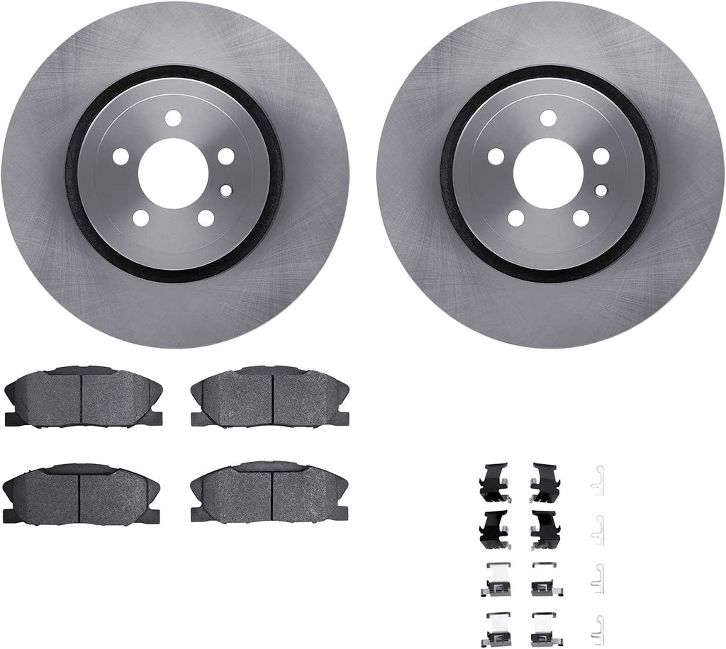 Front Brake Rotors with 5000 Advanced Brake Pads Includes Hardware 6512-40234
