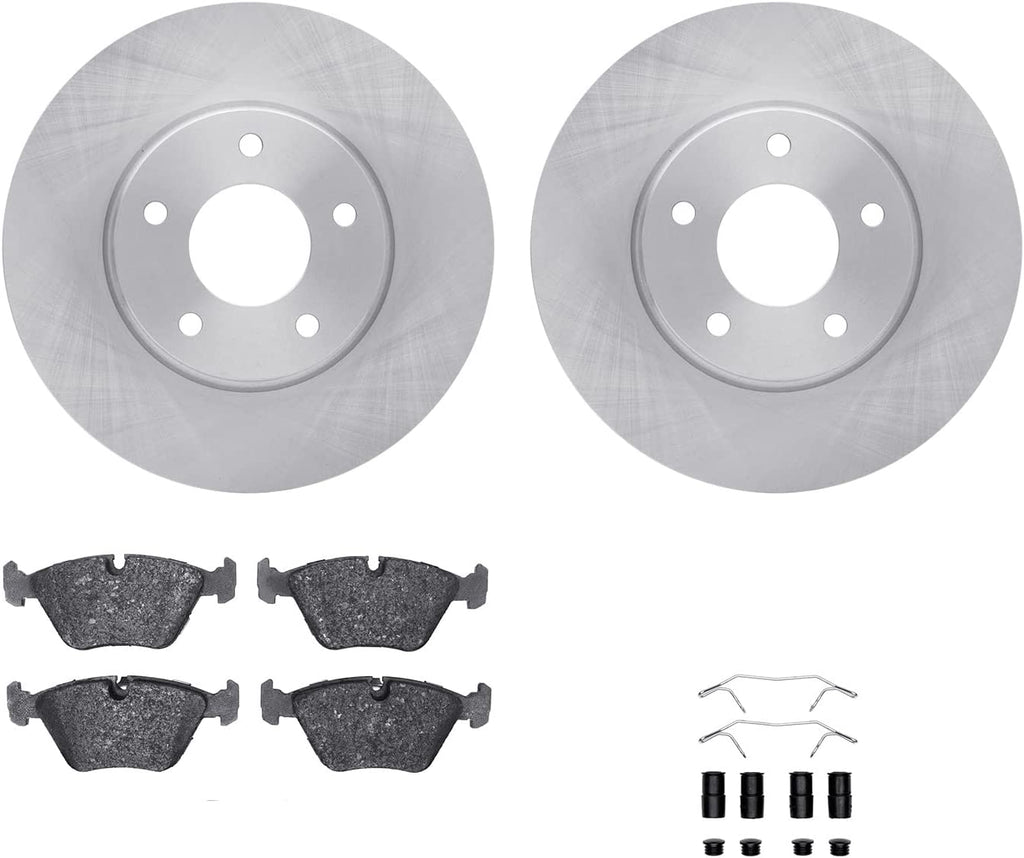 Front Brake Rotors with 5000 Euro Ceramic Brake Pads Includes Hardware 6612-20027