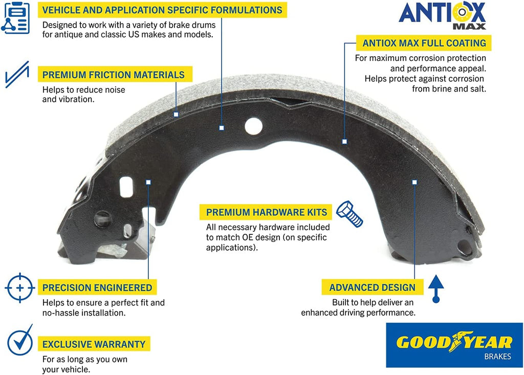Premium Rear Brake Shoe for Volkswagen Vento Polo Chrysler PT Cruiser GYS810