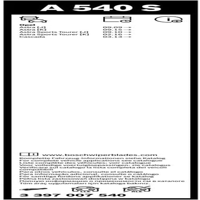 Wiper Blade Aerotwin A540S, Length: 680Mm/625Mm – Set of Front Wiper Blades - Only for Left-Hand Drive (EU)