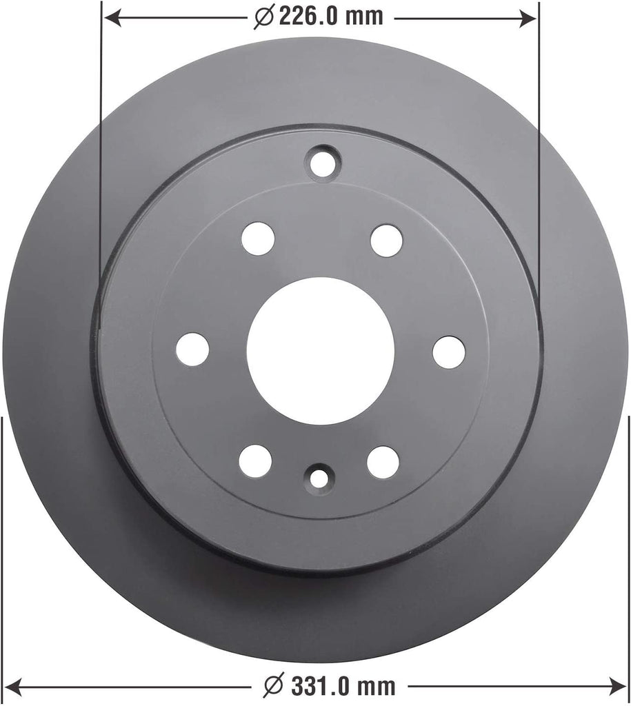 GYD883 Truck and SUV Carbon Ceramic Rear Disc Brake Pads Set and 2144098GY Truck and SUV Premium Antiox Coated Rear Brake Rotor (2 Pack)