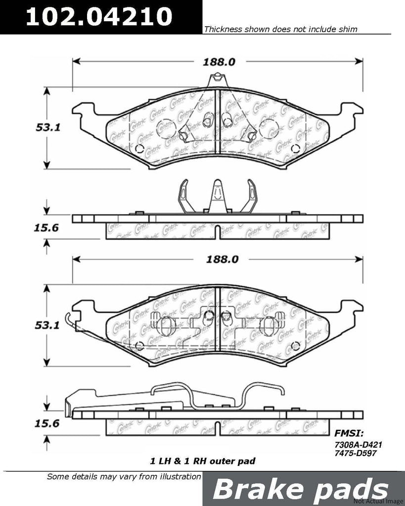 Centric Parts 102.04210 C-Tek Standard Metallic Brake Pad