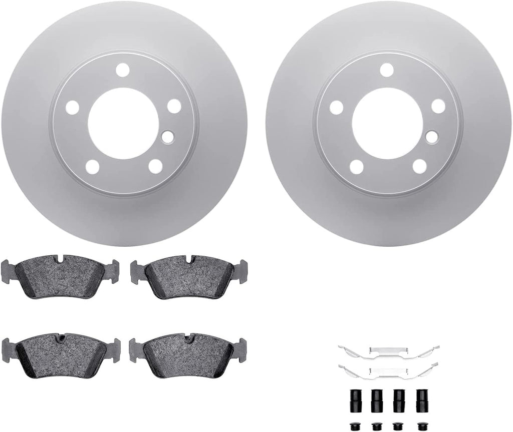 Front Geospec Brake Rotors with 5000 Euro Ceramic Brake Pads Includes Hardware 4612-31012